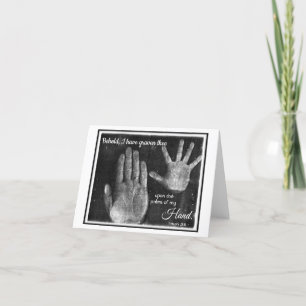 Cartão Sobre as palmas do meu computador portátil