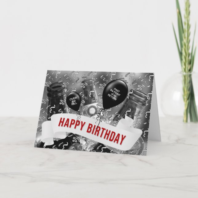 Cartão Sobre o Balde de Aniversário de Hill de Cerveja (Frente)