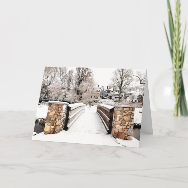 Cartão Sobre o inverno da ponte (Frente)