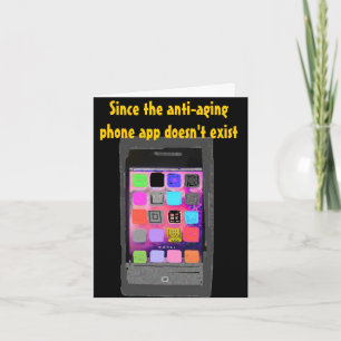 Cartão Sobre o telefone cómico app do aniversário do