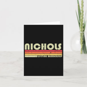 Cartão Sobrenome Nichols Divertido Retrô Vintage Anos 80 