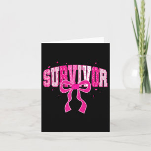 Cartão Sobrevivência Coquette Fita Rosa Fita Cancer Aware