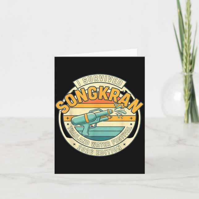 Cartão Sobrevivente do Songkran 2026 Ano Novo Tailandês E (Frente)
