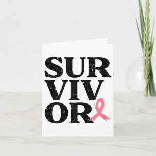 Cartão Sobrevivente Pink Ribbon Warrior Cancer Awarene