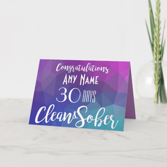 Cartão Sobriedade da placa de saudação limpa e sóbria per (Frente)