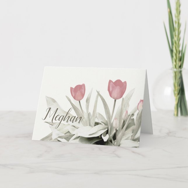 Cartão Sobriety Birthday Anniversário Tulips (Frente)