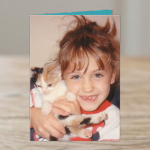Cartão Sobrinha especial foto de aniversário em turquesa