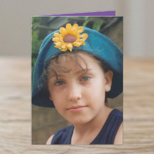 Cartão Sobrinha especial roxo branco foto aniversário