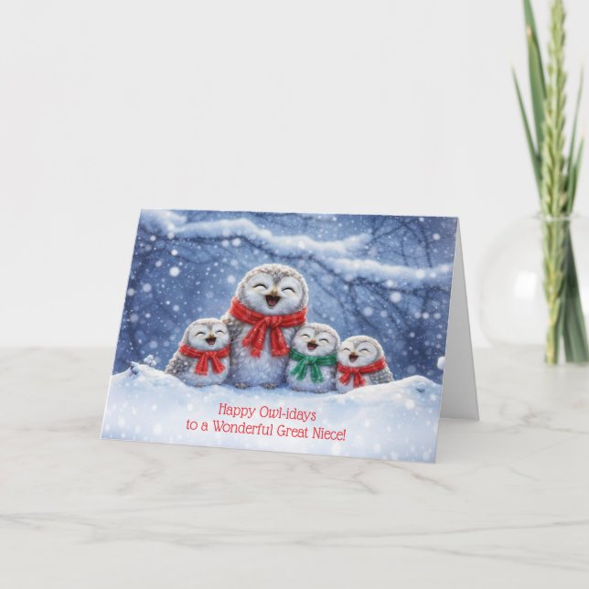 Cartão Sobrinha-neta Natal Férias Fofo (Frente)