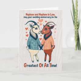 Cartão Sobrinho e Marido Goats Gay, Aniversário de Casame