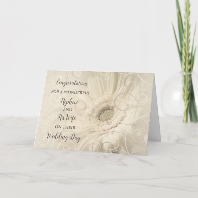 Cartão Sobrinho e Parabéns do Dia do Casamento da Esposa (Frente)