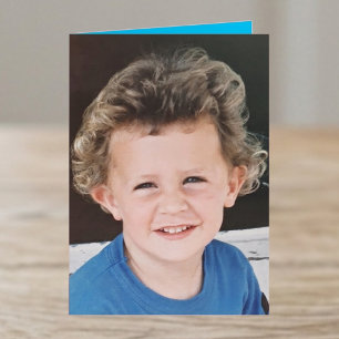 Cartão Sobrinho especial foto azul branca aniversário