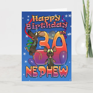 Cartão Sobrinho - Placa aniversário de 30 anos Colorida C