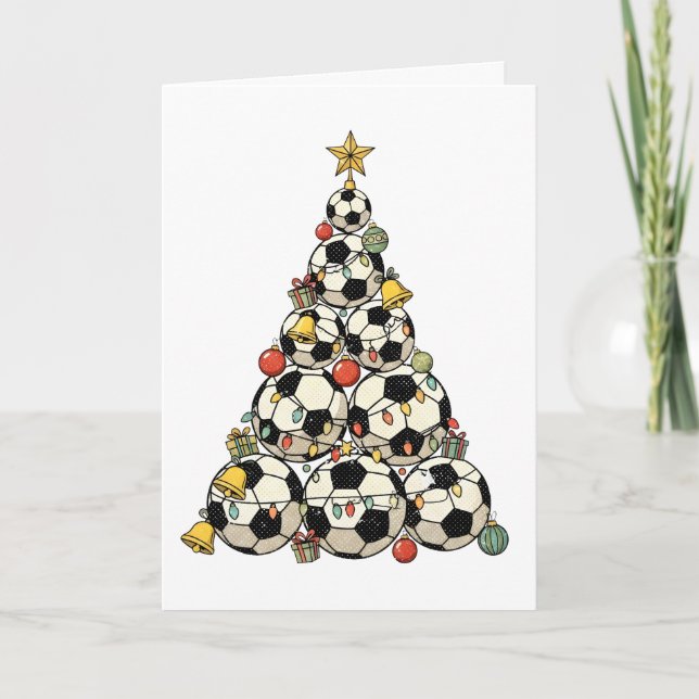 Cartão Soccer Christmas Tree (Frente)