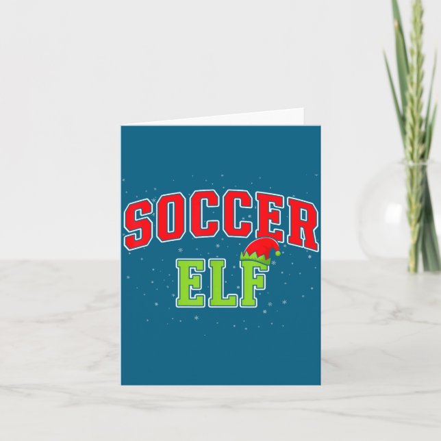 Cartão Soccer Elf Christmas Family Matching Group Xmas  (Frente)
