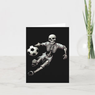 Cartão Soccer Esqueleto Jogando Futebol Halloween Skull L