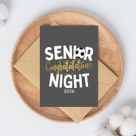 Cartão Soccer Senior Night Congratulations Card
