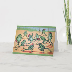 Cartão Soccer Team Frogs Greeting Card