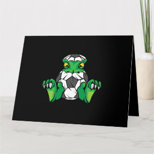 Cartão Soccersaurus Dinosaur Lover Jogador de Futebol C