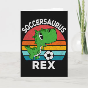 Cartão Soccersaurus Rex Dinossauro de Futebol Para Menino