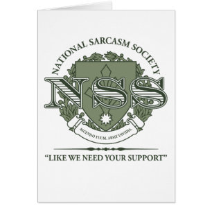 Cartão Sociedade nacional do sarcasmo