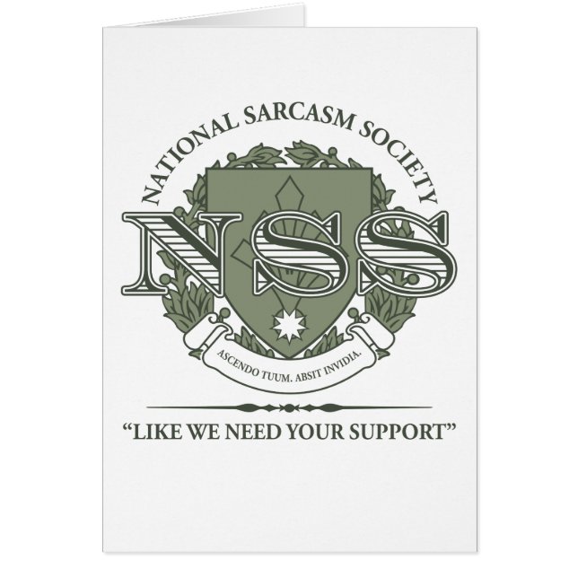 Cartão Sociedade nacional do sarcasmo (Frente)