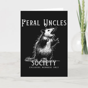 Cartão Sociedade Tio Feral Retro Humor Amantes de Gambá G