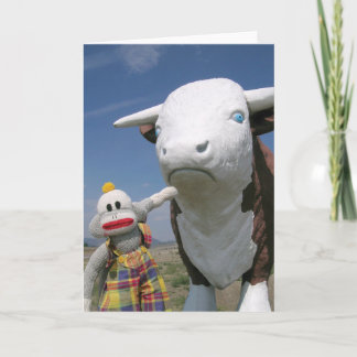 Cartão SockMonkey e amigo