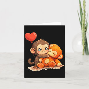 Cartão Soco de macaco bebê fofo animal engraçado grande a