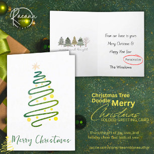 Cartão sofisticado de saudação de porta de árvore