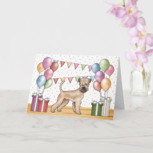 Cartão Soft-Coated Wheaten Terrier Pastel Feliz Aniversár