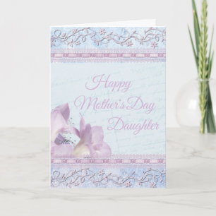 Cartão Soft Floral Pastel Lily Daughter Mother's Day Card
