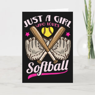 Cartão Softball Apenas Uma Garota Que Ama Softball Softba