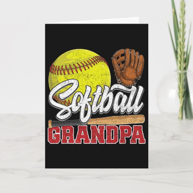 Cartão Softball Grandpa Softball Player Game Day Father's (Frente)