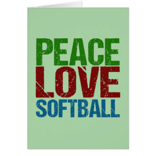 Cartão Softball Peace Love