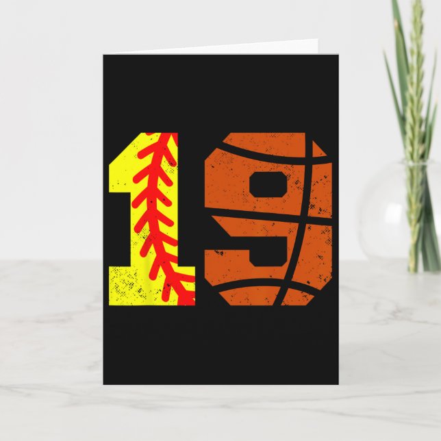 Cartão Softll Sketll Number 19 Jersey Funny 19th Birthday (Frente)