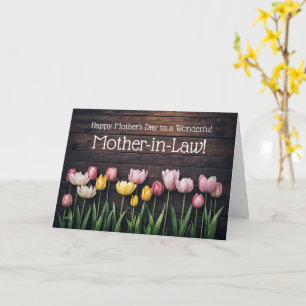 Cartão Sogra Feliz Dia das Mães Tulipas Lindas