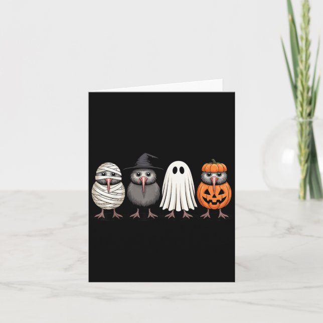 Cartão Soky Ghost Kiwi Bird Pumpkin Halloween Skeleton  (Frente)