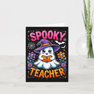 Cartão Soky Professor Fantasma Bonito Lendo Livro Diverti