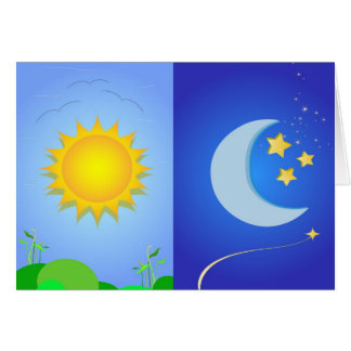 Cartão sol e lua