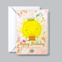 Sol Sorridente Com Bolo De Logótipo Personalizado
