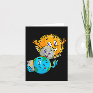 Cartão Solar Eclipse 2024 Funny Earth Sun Moon Selfie Spa