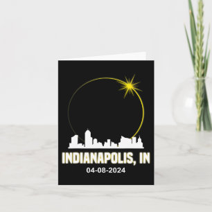 Cartão Solar Eclipse 2024 Indianapolis Skyline Indiana Ec