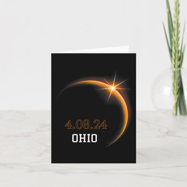 Cartão Solar Eclipse 2024 Ohio Totality Primavera 4.08.24 (Frente)