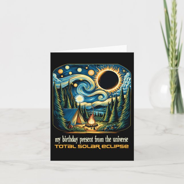 Cartão Solar Eclipse Meu Aniversário Presente Dos Univers (Frente)