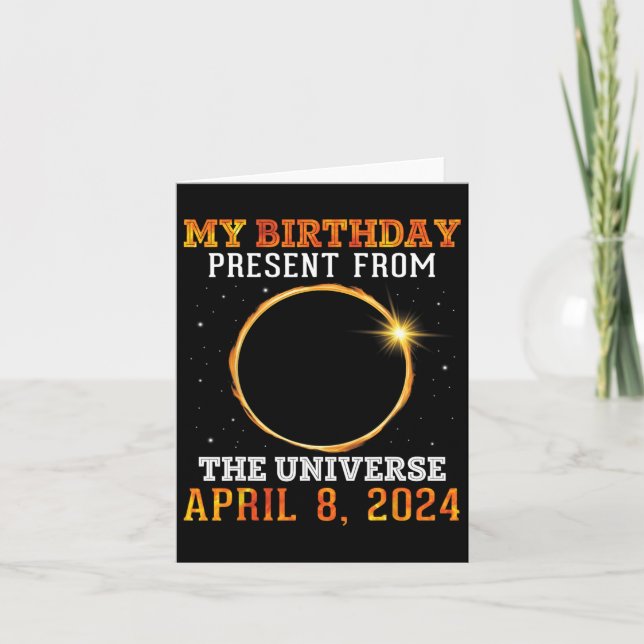 Cartão Solar Eclipse Meu Aniversário Presente Dos Univers (Frente)