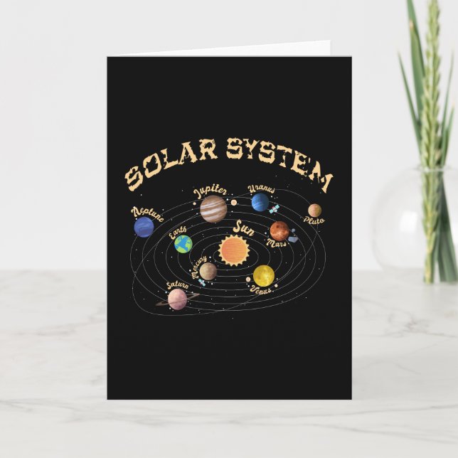 Cartão Solar System Planets Kids Knowledge Outer Space (Frente)