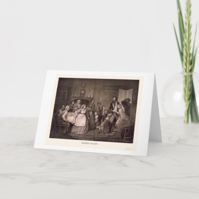 Cartão Soldado da guerra civil que está sendo dado (Frente)