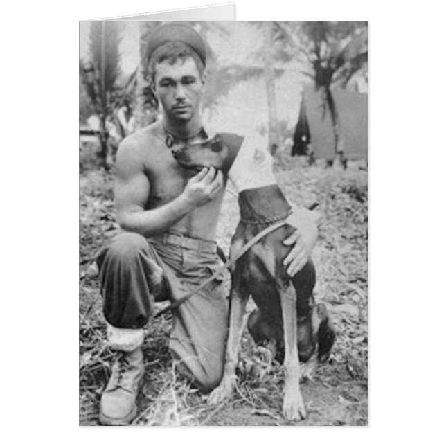 Cartão Soldado e cão (Frente)