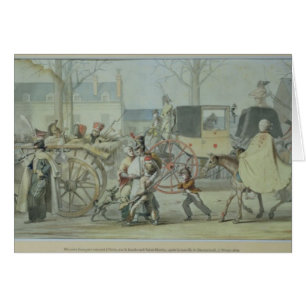 Cartão Soldados franceses feridos que entram em Paris